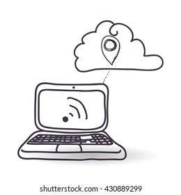Technology design. sketch icon. Isolated illustration , vector