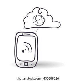 Technology design. sketch icon. Isolated illustration , vector