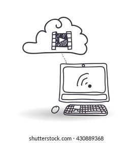 Technology design. sketch icon. Isolated illustration , vector
