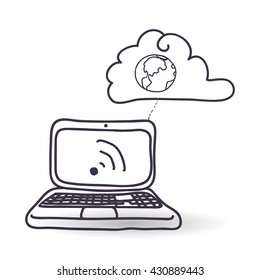 Technology design. sketch icon. Isolated illustration , vector