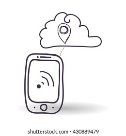 Technology design. sketch icon. Isolated illustration , vector