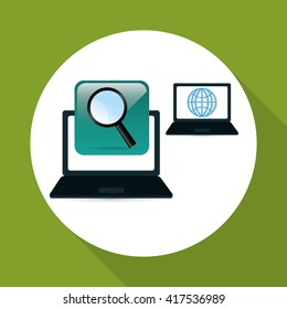 Technology design. social media icon. laptop concept