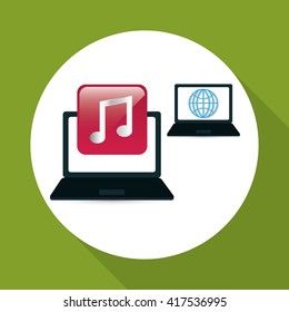 Technology design. social media icon. laptop concept