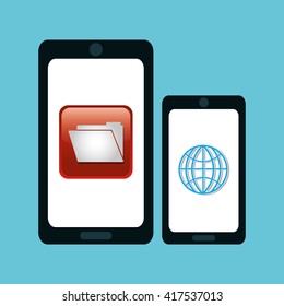 Technology design. social media icon. smartphone concept