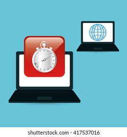 Technology design. social media icon. laptop concept