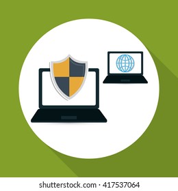 Technology design. social media icon. laptop concept