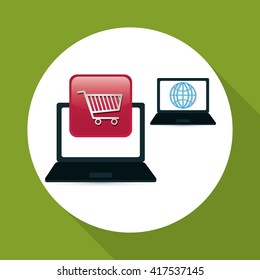 Technology design. social media icon. laptop concept
