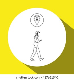Technology design. social media icon. smartphone concept