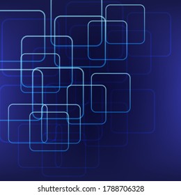 Cuadrados de diseño de tecnología formas de fondo abstracto tonos azules