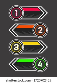 Technology Design template / infographics / numbered banners / web button banners / Red  Orange Yellow Green Colors