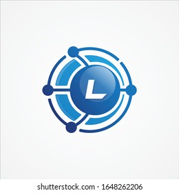 Technology design vector orbit with letter L symbol design minimalist. Letter L for your best business symbol. Vector illustration EPS.8 EPS.10