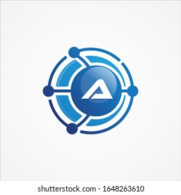 Technology design vector orbit with letter A symbol design minimalist. Letter A for your best business symbol. Vector illustration EPS.8 EPS.10