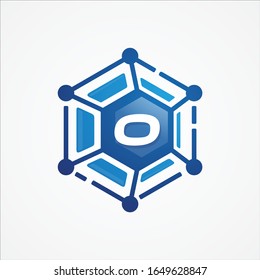 Technology design vector orbit shape hexagon with letter O symbol design minimalist. Letter O for your best business symbol. Vector illustration EPS.8 EPS.10