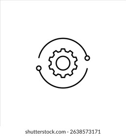 Technology development icon, innovation concept, system integration, software business, technical support, smart solution.