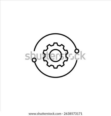 Technology development icon, innovation concept, system integration, software business, technical support, smart solution.