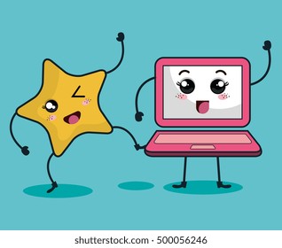 technology device character kawaii style