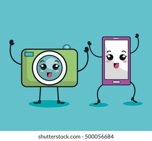 technology device character kawaii style