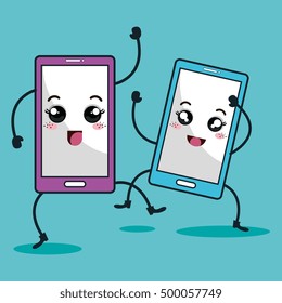 technology device character kawaii style