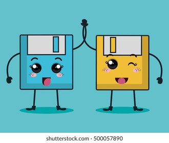 technology device character kawaii style
