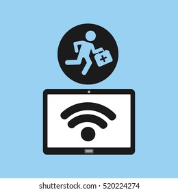 technology device health paramedic first aid vector illustration eps 10