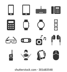 Technology device icon. Included the icons as smart phone, mobile, tablet, devices, communication, watch and more.