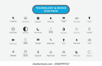 
Technology And Device Icon Pack. Electronic device icon set flat style. Simple electronic device icon set.
