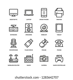 TECHNOLOGY AND DEVICE LINE ICON SET