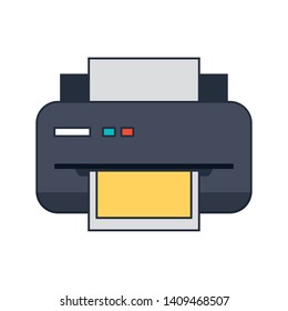 technology device printer cartoon vector illustration graphic design
