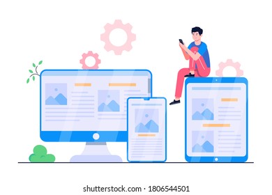 technology devices concept flat illustration