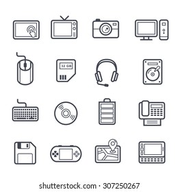Technology and Devices Icon Bold Stroke on White Background