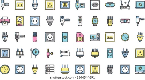 Technology and devices icons High-Quality Vector Icons Collection with Editable Stroke. Ideal for Professional and Creative Projects.