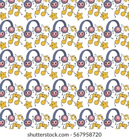 technology devices pattern kawaii characters