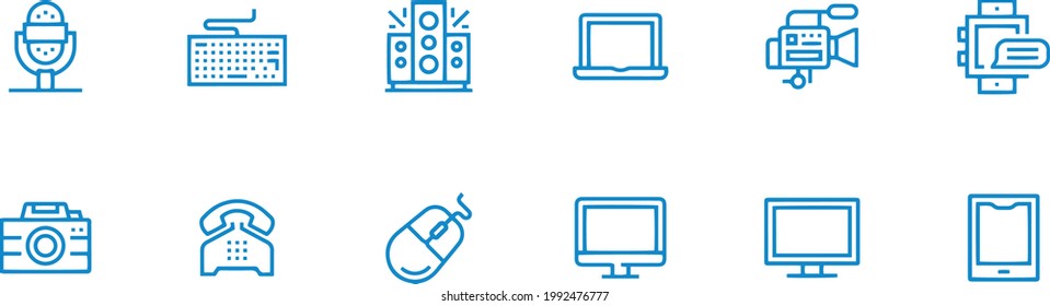 Technology, Devices, Phone, Computer icons vector design 