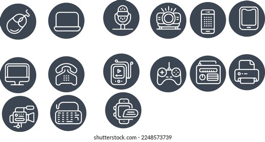 Technology, Devices, Phone, Computer, Smart Devices Icons vector design