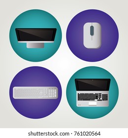 Technology devices realistic icons