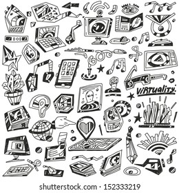 Technology devices ,Science - vector icons