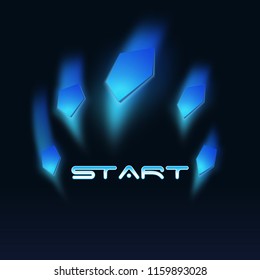 Technology digital background. Glowing particles. Landing page design. Vector illustration