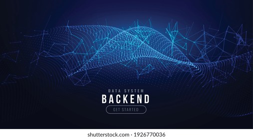 technology digital background with network mesh