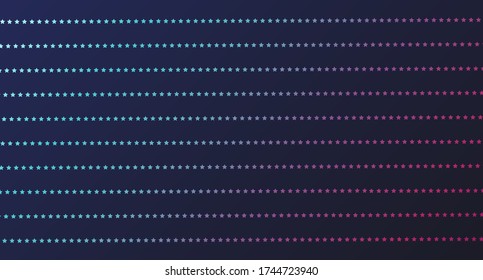 Technology, digital background. A set of colored star pattern isolated on a dark background. Blogging. Streaming. Web. Ui. Vector illustration