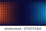 Technology digital background symmetrical grid of glowing led lights transitioning vivid color spectrum from orange to deep blue for modern tech projects