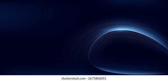 Technologie digital blau gekrümmte Linien abstrakter Hintergrund
