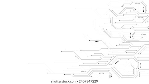 Technology digital circuit board background. Technology black circuit diagram.High-tech connection system on a white background.