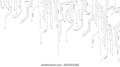 Technology digital circuit board background. Technology black circuit diagram.High-tech connection system on a white background.