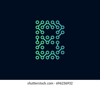 Technology Digital Circuit Letter B Icon Logo Design Element