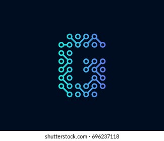 Technology Digital Circuit Letter G Icon Logo Design Element