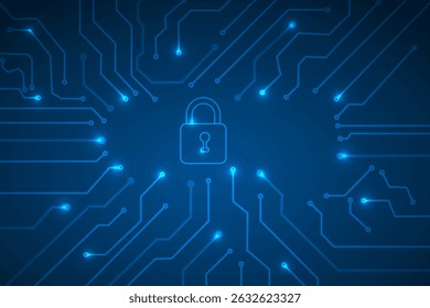 linha de circuito digital de tecnologia com privacidade abstract background