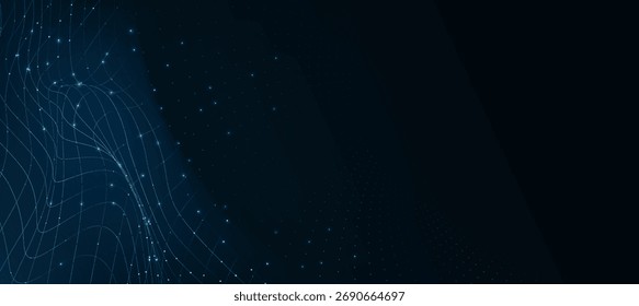 Fundo de fluxo de dados digital de tecnologia, banner de tecnologia moderna, conceito de negócios corporativos, fundo abstrato de alta tecnologia para apresentação de negócios ou evento técnico cartaz EPS 10