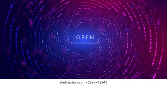 Technology digital dot element data network communiction on blue and pink background. Vector illustration