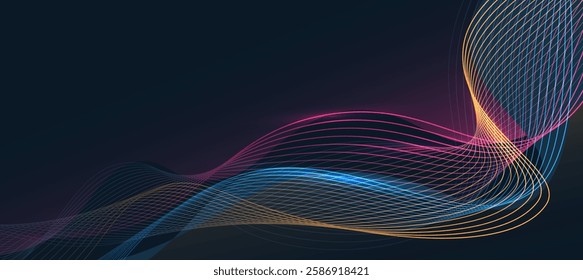 Technology digital flow background, modern tech banner, corporate business concept, hi-tech abstract background  for presentation business or tech event poster EPS 10