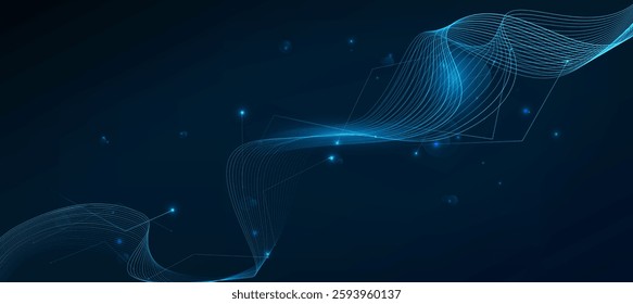 Technology digital flow background, modern tech banner, corporate business concept, hi-tech abstract background  for presentation business or tech event poster EPS 10